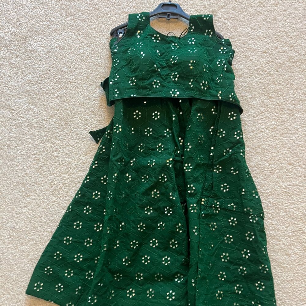 New Forest Green Indian Lehenga / Chaniya Choli - XS/S